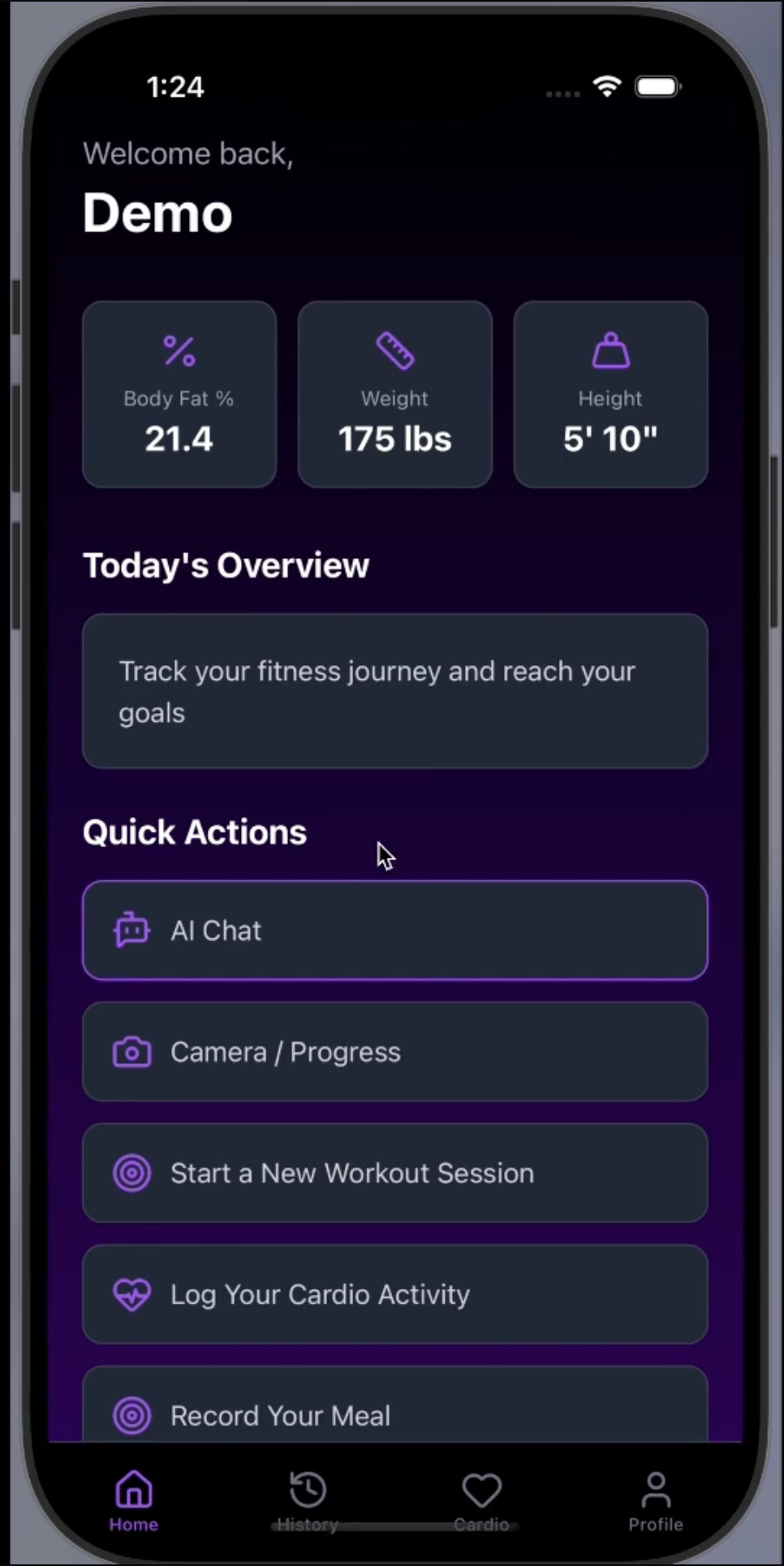 Isolytics: cross-platform fitness tracking app screen.